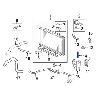 Honda OE - Engine Coolant Reservoir Hose