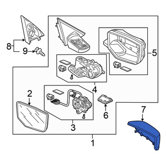 Honda OE - Front Left Door Mirror Cover