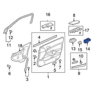 Honda OE - Front Left Door Window Switch