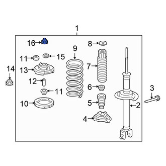 Honda OE - Rear Suspension Strut Mount Nut