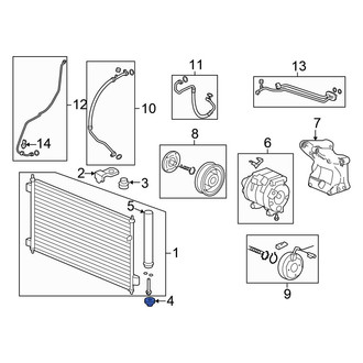 Honda OE - Lower A/C Condenser Bracket Insulator
