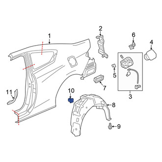 Honda OE - Quarter Panel Splash Shield Grommet