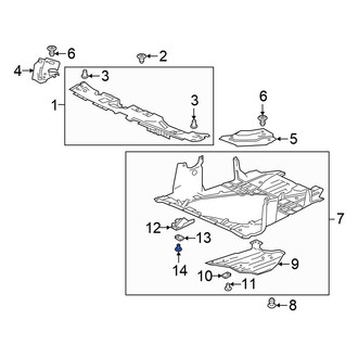 Honda OE - Radiator Support Splash Shield Clip