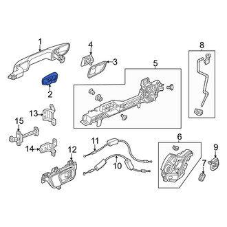 Honda OE - Front Left Rearward Exterior Door Handle Gasket
