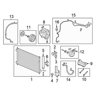 Honda OE - Air Conditioner & Heater - Condenser, Compressor & Lines (2.4L)