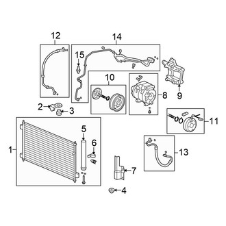 Honda OE - Air Conditioner & Heater - Condenser, Compressor & Lines (3.5L)