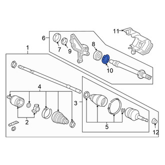 Honda OE - Inner CV Axle Shaft Carrier Bearing Retaining Ring