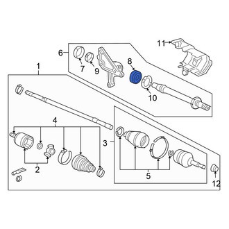 Honda OE - Front CV Axle Shaft Carrier Bearing