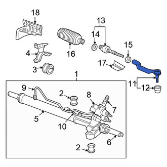 Honda OE - Right Outer Steering Tie Rod End