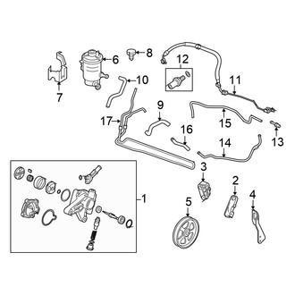 Honda OE - Steering Gear & Linkage - Pump & Hoses (3.5L)