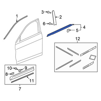 Honda OE - Front Left Outer Door Window Belt Weatherstrip