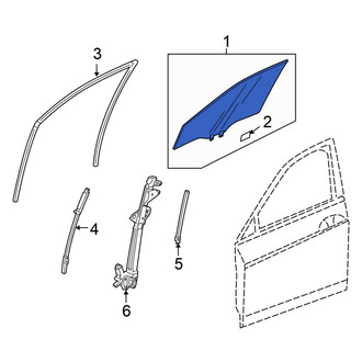 Honda OE - Front Left Door Glass