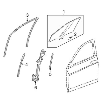 Honda OE - Front Door - Glass & Hardware