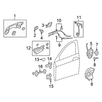 Honda OE - Front Door - Lock & Hardware