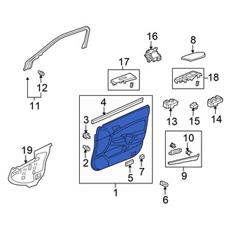 Honda OE - Front Right Inner Door Interior Trim Panel