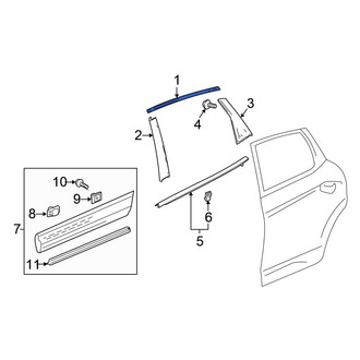 Honda OE - Rear Right Upper Door Reveal Molding