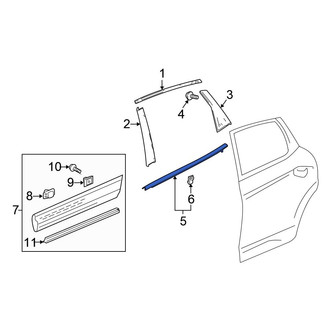Honda OE - Rear Left Outer Door Window Belt Weatherstrip