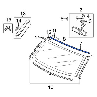 Honda OE - Front Upper Windshield Molding