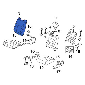Honda OE - Front Right Seat Back Cushion Cover