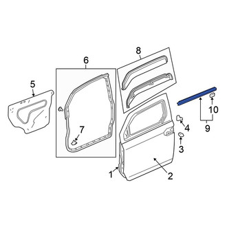 Honda OE - Front Left Outer Door Window Belt Weatherstrip