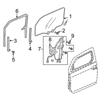 Honda OE - Front Door - Glass & Hardware