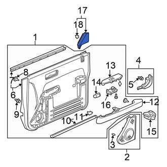 Honda OE - Front Left Upper Door Trim Molding
