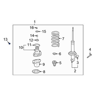 Honda OE - Rear Suspension Strut Mount Nut