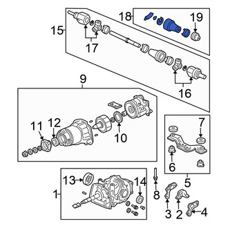 Honda OE - Front Left Outer CV Joint Boot Kit