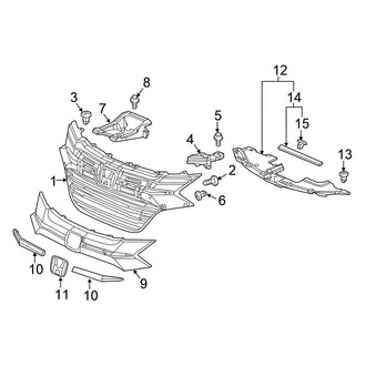 Honda OE - Front Bumper & Grille - Grille & Components