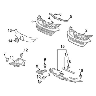 Honda OE - Front Bumper & Grille - Grille & Components