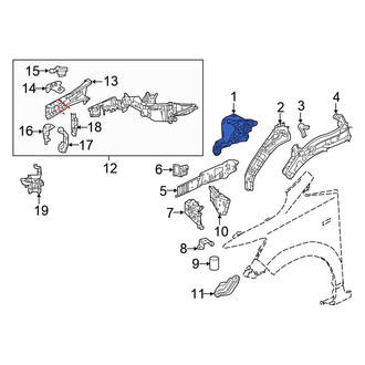 Honda OE - Front Right Fender Apron Assembly