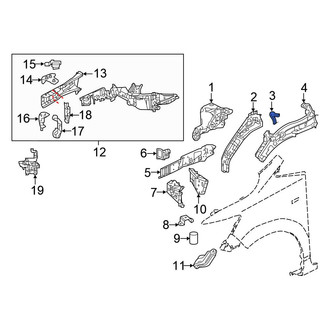 Honda OE - Right Fender Apron Reinforcement Bracket