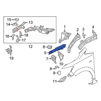 Honda OE - Front Left Fender Rail Reinforcement