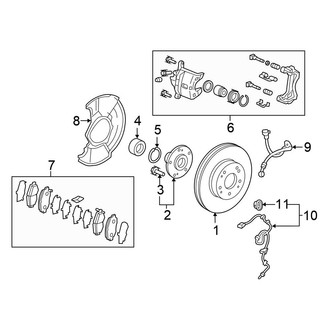 Honda OE - Front Suspension - Brake Components (EX / EX-L / LX)