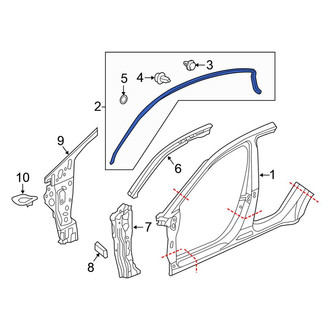 Honda OE - Left Roof Panel Weatherstrip