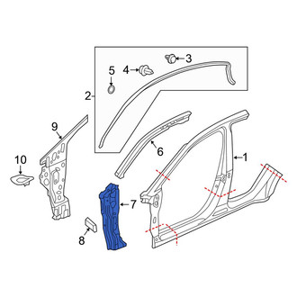 Honda OE - Left Upper Body A-Pillar Reinforcement