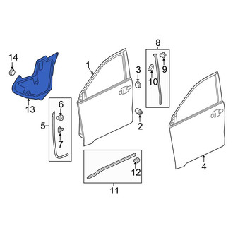 Honda OE - Front Left Door Water Deflector