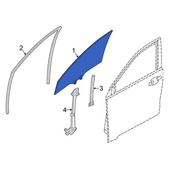 Honda OE - Front Right Door Glass
