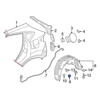 Honda OE - Quarter Panel Splash Shield Clip