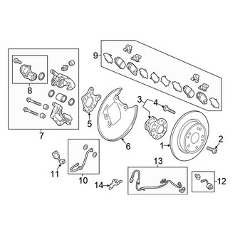 Honda OE - Rear Suspension - Brake Components (EX / EX-L / LX FWD)