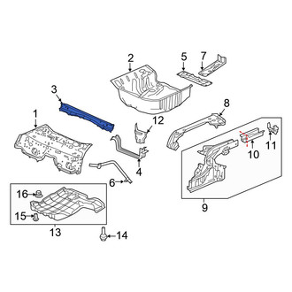 Honda OE - Rear Forward Floor Pan Crossmember