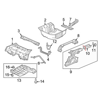 Honda OE - Rear Body & Floor - Floor & Rails