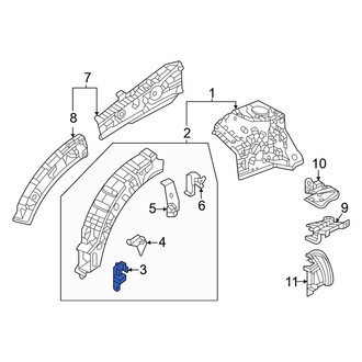 Honda OE - Front Right Fender Rail Reinforcement
