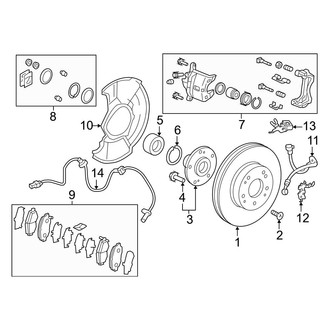 Honda OE - Front Suspension - Brake Components (EX-L / LX / Sport)