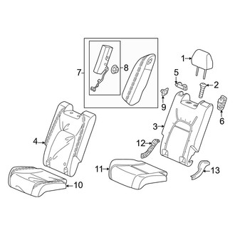 Honda OE - Seats & Tracks - Rear Seat Components (40% Side, Cover & Components)