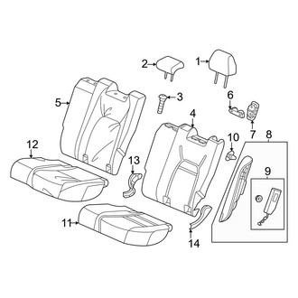 Honda OE - Seats & Tracks - Rear Seat Components (60% Side, Cover & Components)