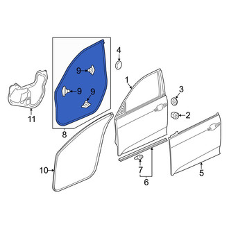 Honda OE - Front Left Upper Door Seal