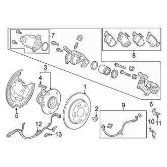 Honda OE - Rear Suspension - Brake Components (EX-L / LX / Sport FWD)
