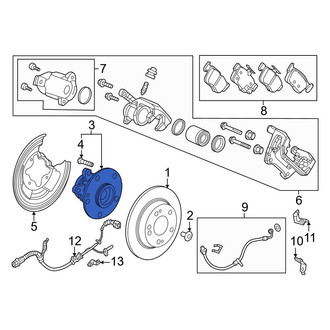 Honda OE - Rear Wheel Bearing and Hub Assembly