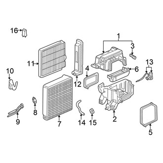 Honda OE - Air Conditioner & Heater - Evaporator Components (Front Evaporator)